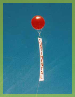 advertising balloon - 8ft. helium balloon with 15ft. VERTICAL banner